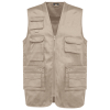 Gilet polycoton multipoches doublé unisexe Beige