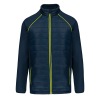 Veste Day To Day bi-matière unisexe Navy / Fluorescent Yellow