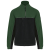 Black / Forest Green unisex eco-friendly bicolored micropolar jacket