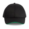 Casquette sandwich contrasté 6 panneaux OEKO-TEX® STANDARD 100 Black / Kelly Green