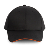 Casquette sandwich contrasté 6 panneaux OEKO-TEX® STANDARD 100 Black / Orange