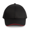 Casquette sandwich contrasté 6 panneaux OEKO-TEX® STANDARD 100 Black / Red