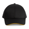 Casquette sandwich contrasté 6 panneaux OEKO-TEX® STANDARD 100 Black / Yellow
