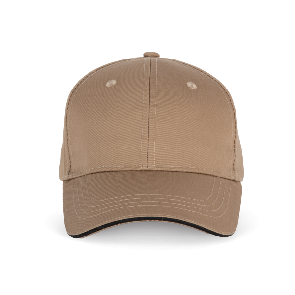 Casquette sandwich contrasté 6 panneaux OEKO-TEX® STANDARD 100 Camel / Black