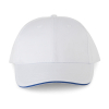 Casquette sandwich contrasté 6 panneaux OEKO-TEX® STANDARD 100 White / Royal Blue