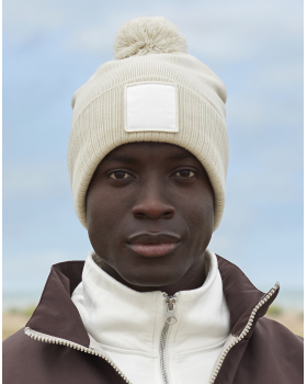 Bonnet Pompon Avec Patch pour personnalisation Beechfield B338R