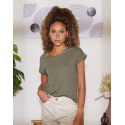 Damen T-Shirt Schultern Kombination Build Your Brand BY021